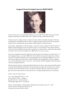 A preview of a PDF biography for Brennan, Charles Christopher